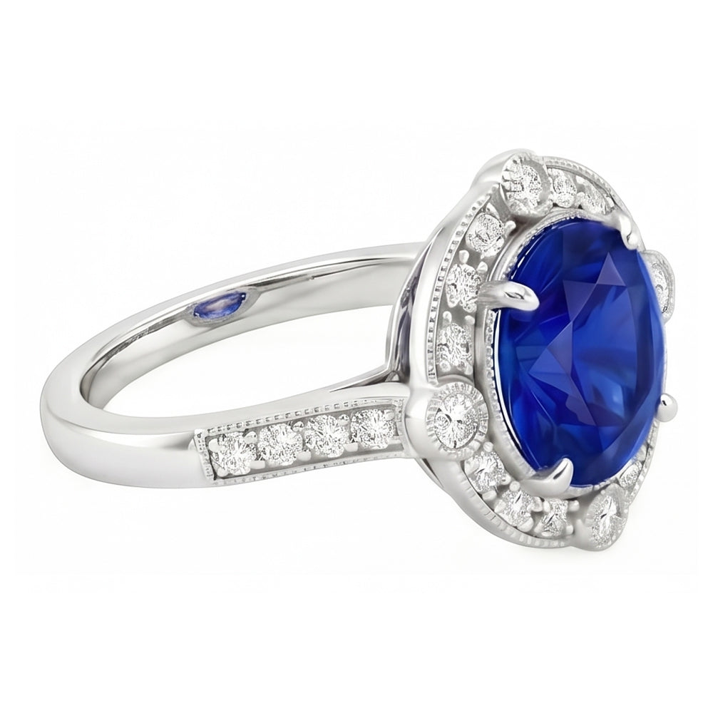echter round diamant 5.60Karat ring Draufsicht