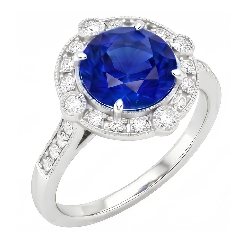 echter round diamant 5.60Karat ring Vorderansicht