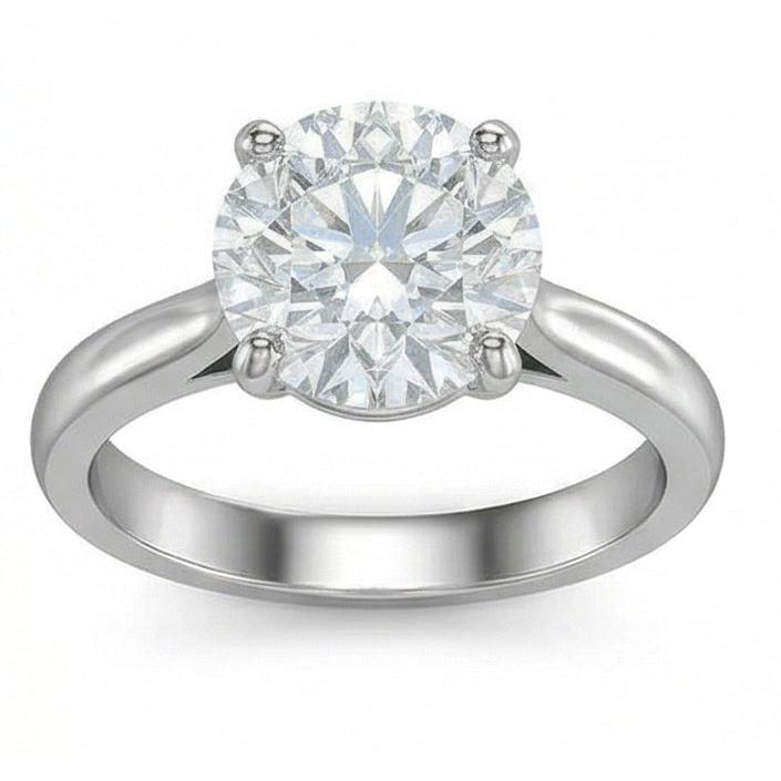 echter round diamant 2.75Karat ring Profilansicht