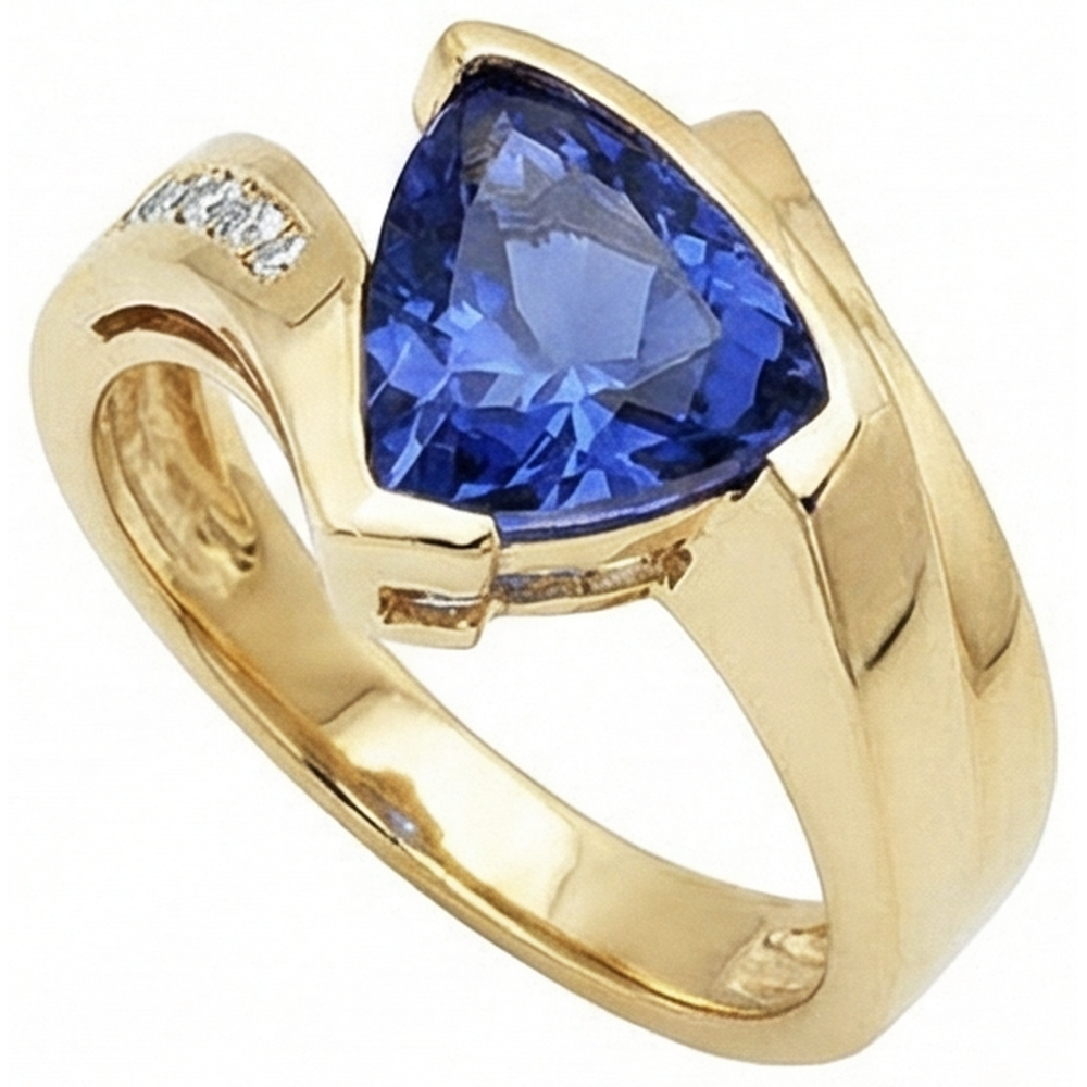 echter trillion tansanit 1.95Karat ring Detailansicht