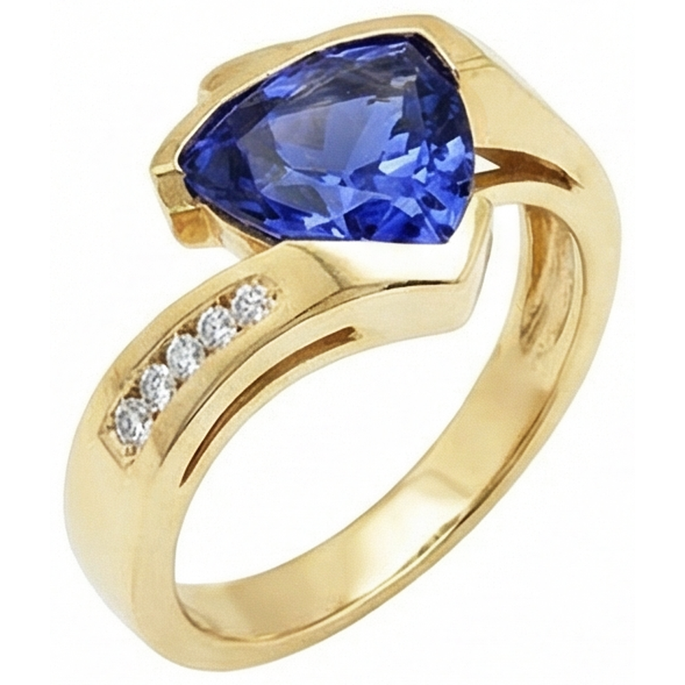 echter trillion tansanit 1.95Karat ring Draufsicht