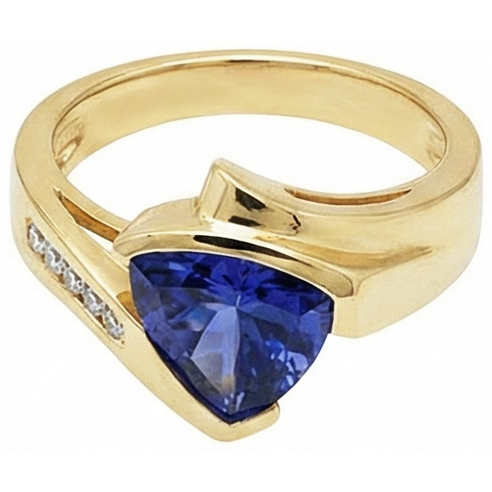 echter trillion tansanit 1.95Karat ring Profilansicht