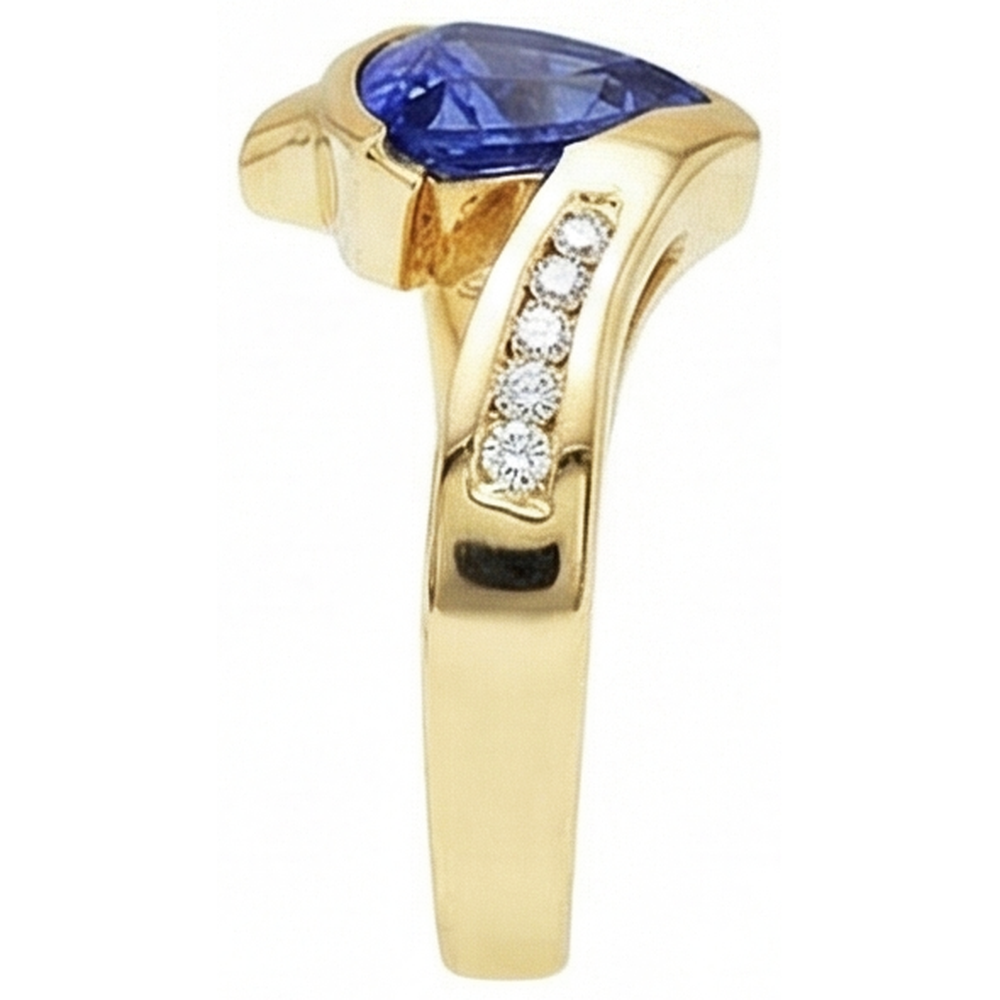echter trillion tansanit 1.95Karat ring auf Weiß