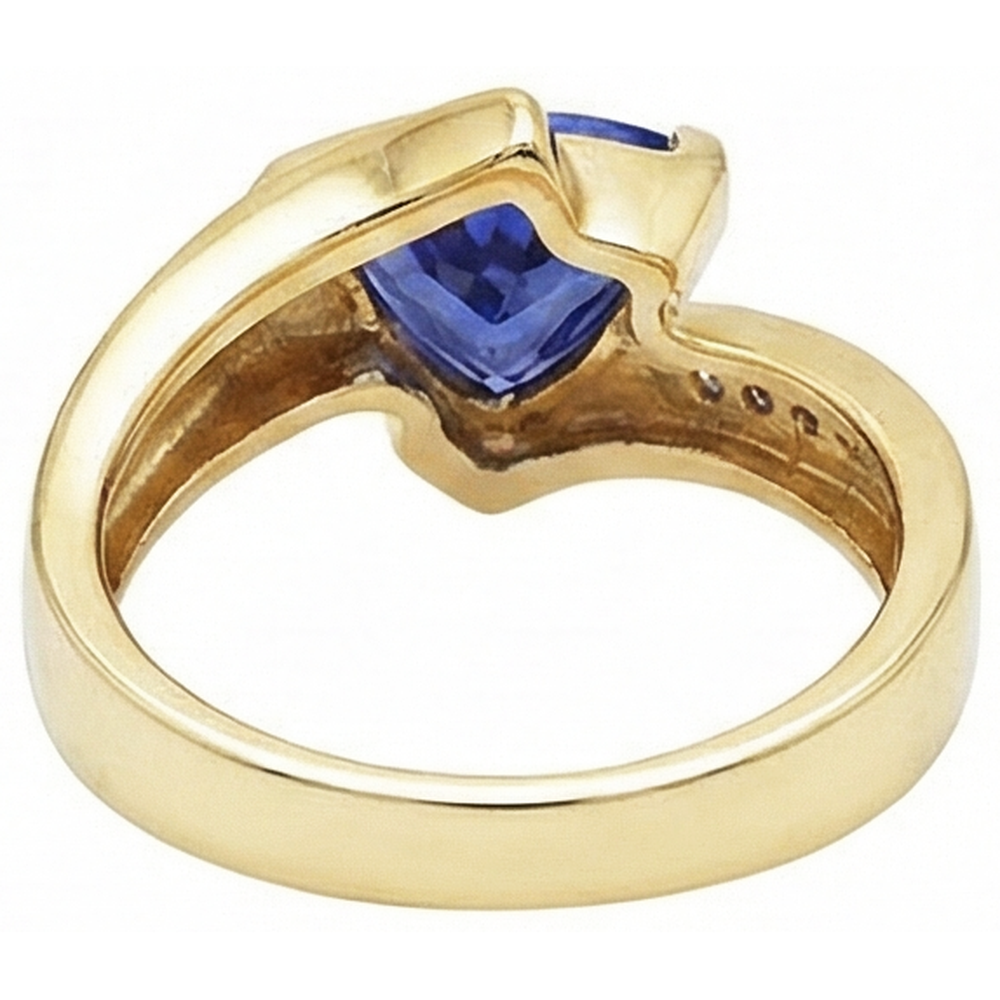 echter trillion tansanit 1.95Karat ring mit Diamantbesatz