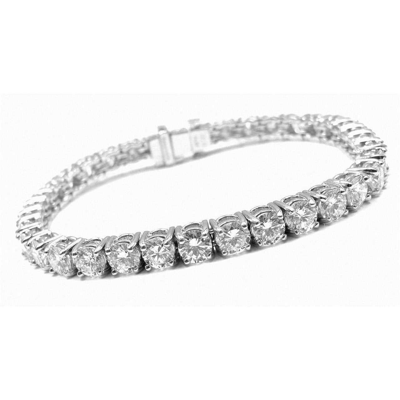 Wunderschöner Runder Natürliche Diamant Tennisarmband Schmuck Weißgold 9 Karat