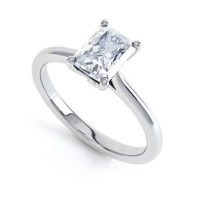 Wunderschönes Krappenset Radiant Cut 2,25 Ct Echt Diamant-Hochzeits-Solitärring