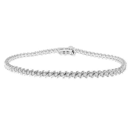 Wunderschönes Tennisarmband Mit Echt Diamanten Im Rundschliff 6,50 Ct Weißgold 14K