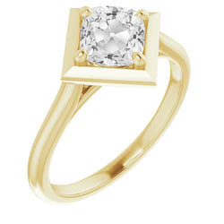 14 Karat Gelbgold Old Mine Cut Brillant Einzelstein-Ring 5 Karat