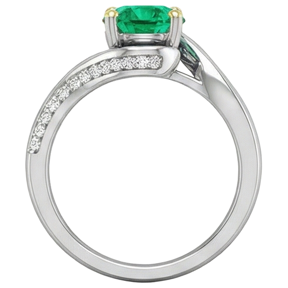 Hochwertiger Farbstein-Ring 2 Karat – Draufsicht