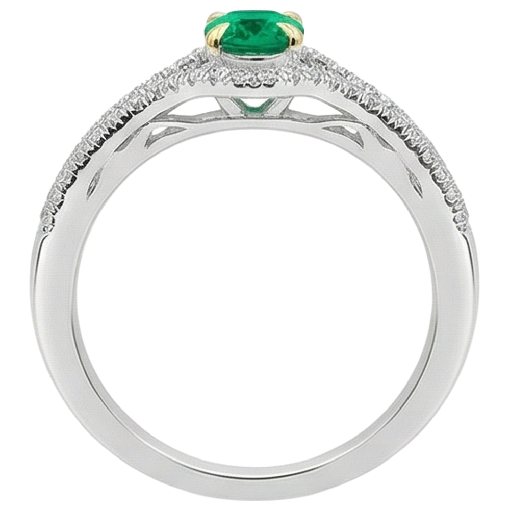 Premium Farbstein-Ring 1 Karat – Draufsicht