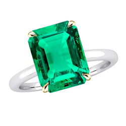 Edler Smaragd Farbstein-Ring – GIA-Zertifiziert 4 Karat Bicolor