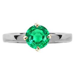 GIA-Geprüft Edler Smaragd Farbstein-Ring 2 Karat – Bicolor 14K