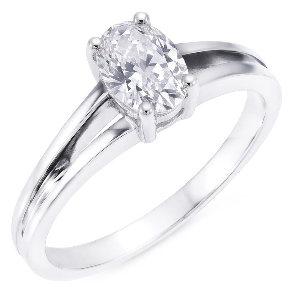 Zeitloser Edler Diamant Solitär-Ring 3 Karat – 14K Weißgold |