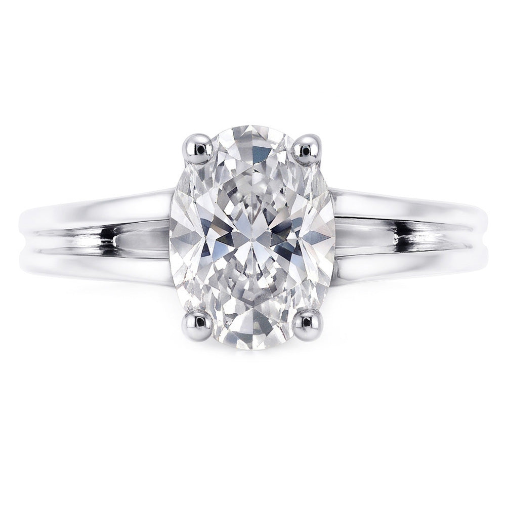 Zeitloser Edler Diamant Solitär-Ring 3 Karat – 14K Weißgold |