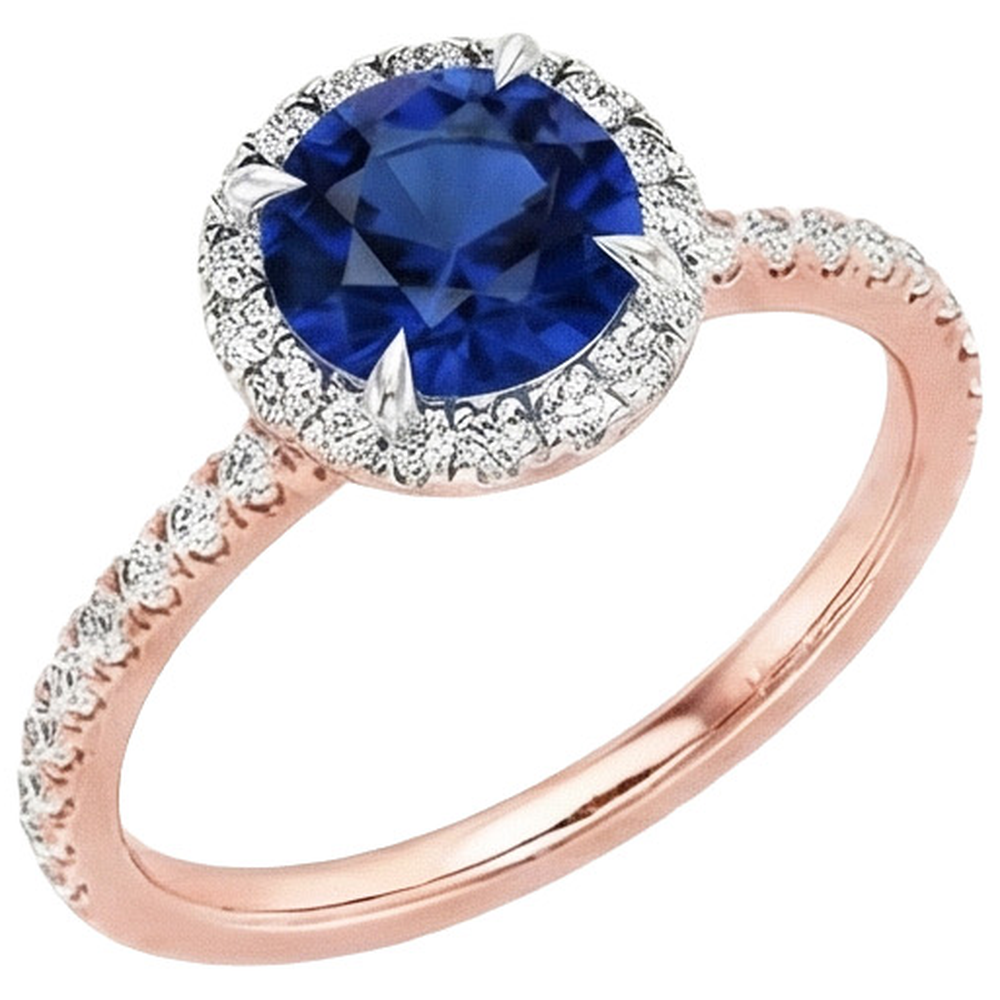 echter round diamant 2Karat ring Draufsicht