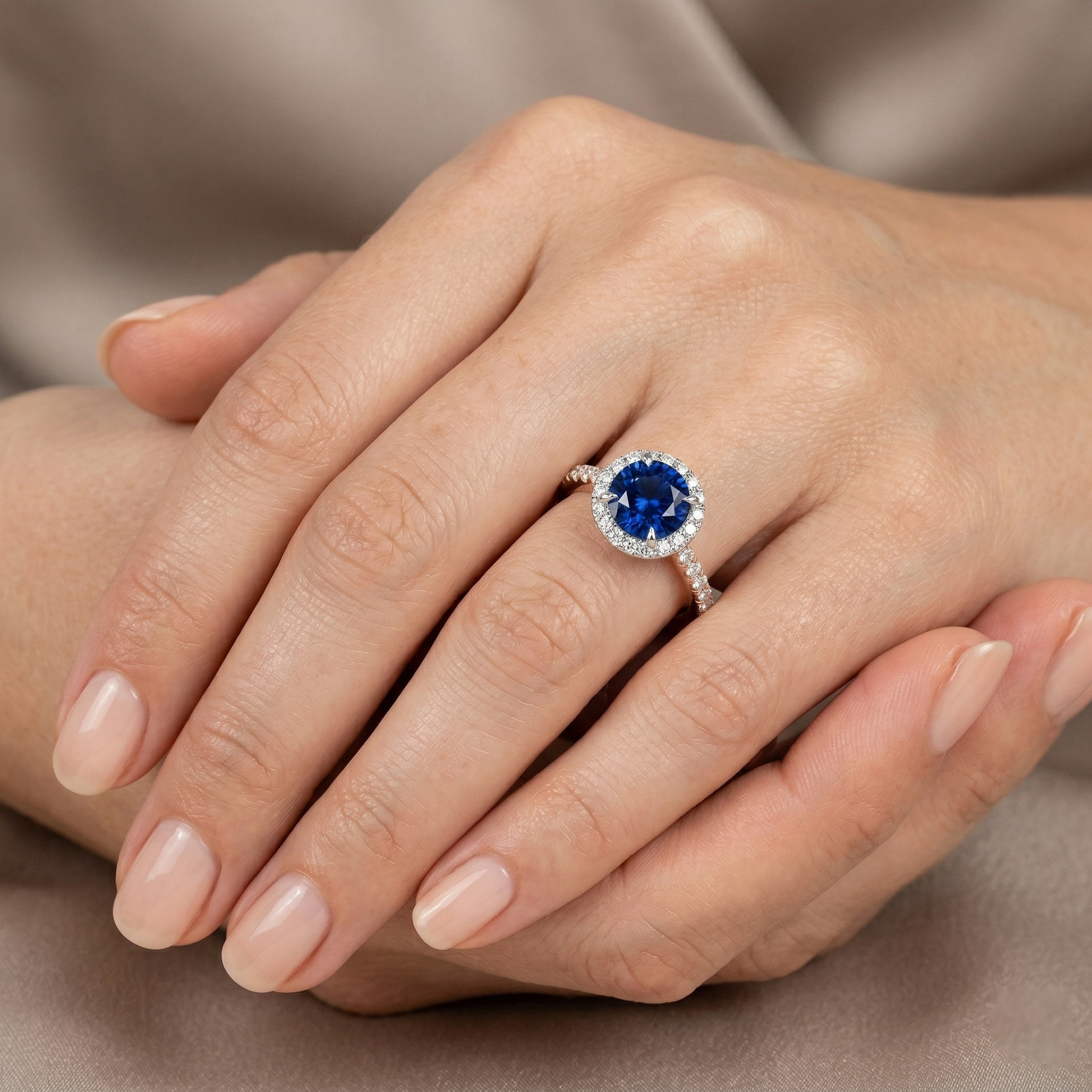 echter round diamant 2Karat ring mit Diamantbesatz