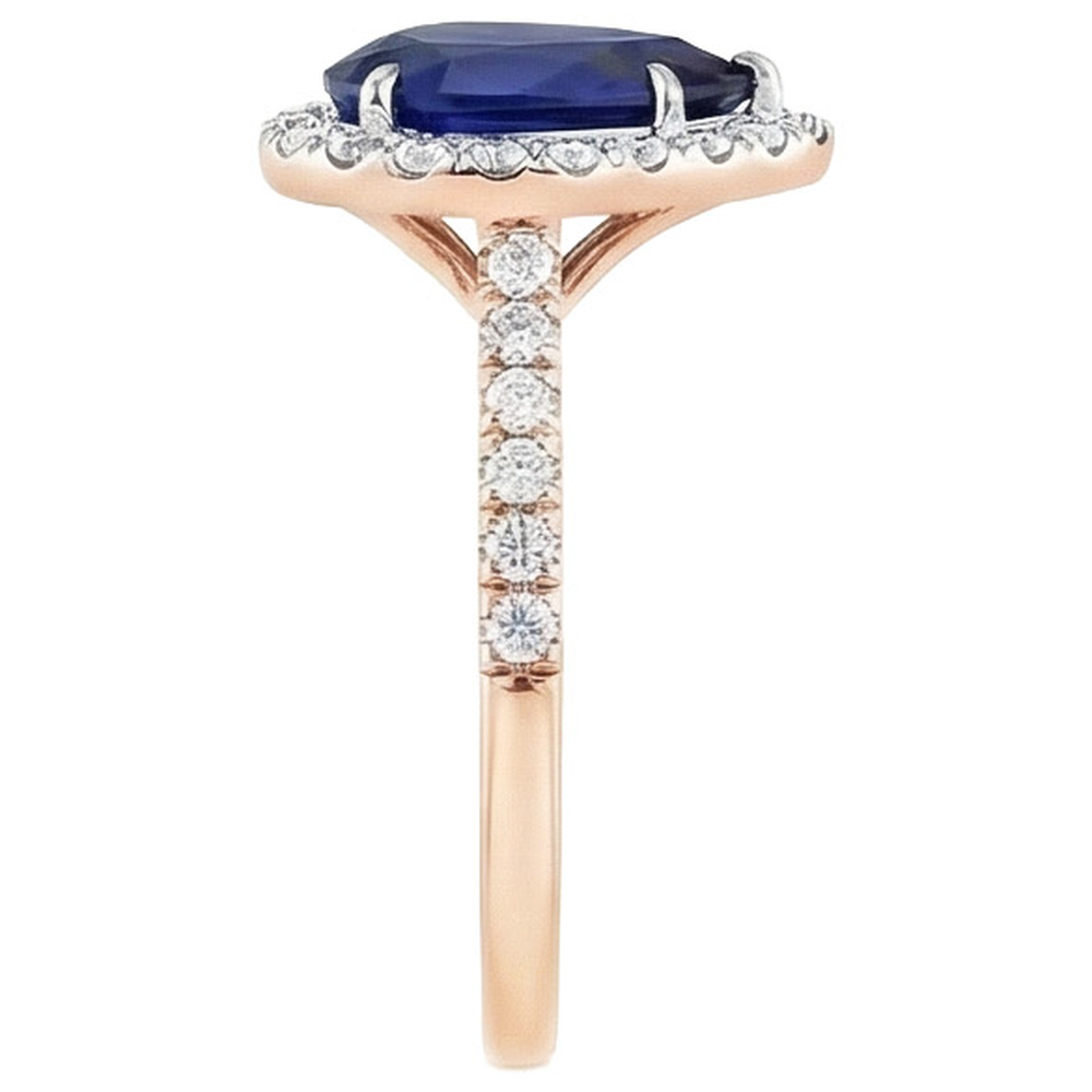 echter round diamant 6Karat ring Profilansicht