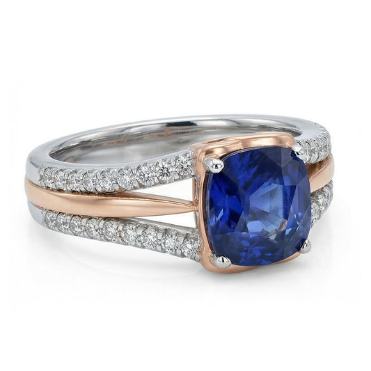 echter round diamant 2.50Karat ring Draufsicht