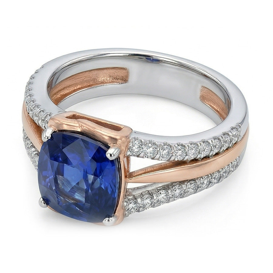 echter round diamant 2.50Karat ring Profilansicht
