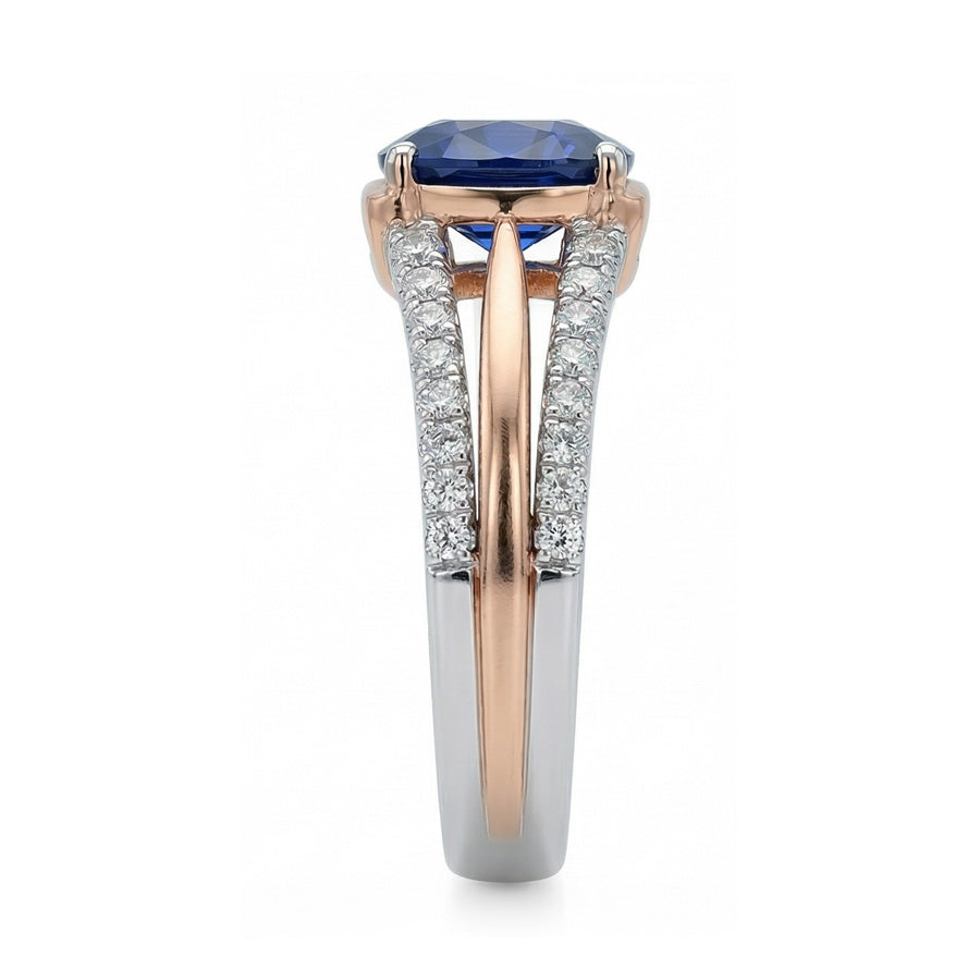 echter round diamant 2.50Karat ring auf Weiß