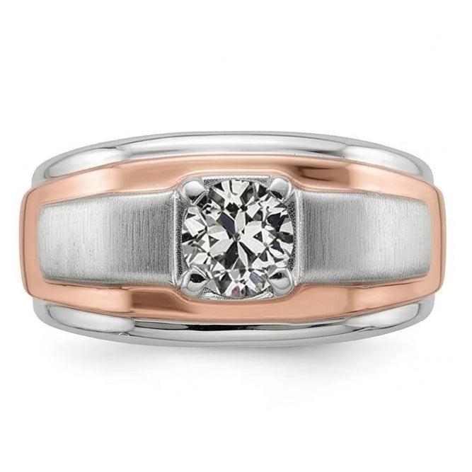 echter round diamant 1Karat ring Seitenansicht