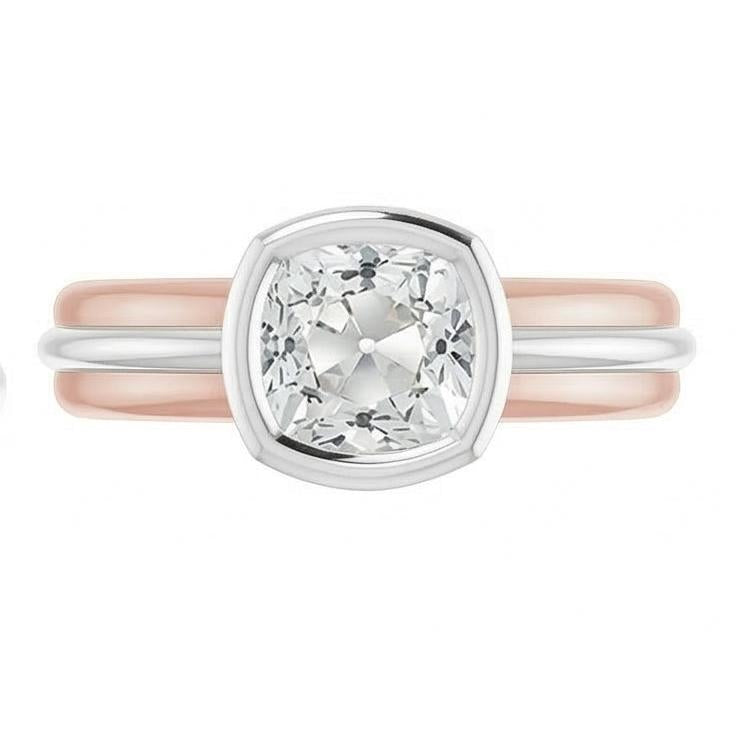 echter cushion diamant 2.20Karat ring Seitenansicht