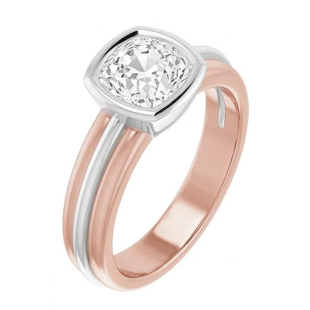 echter cushion diamant 2.20Karat ring Detailansicht