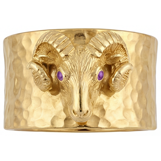 Natürlicher Amethyst Männer-Ring 0,05 Karat 14K Gelbgold – Hauptansicht
