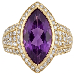 Erdgewonnener Amethyst Schmuckstein-Ring 9,50 Karat – 14K