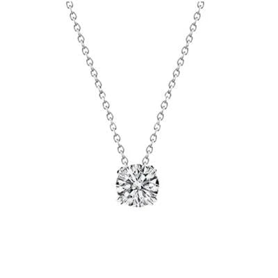 0.50 Ct Damen Runder Natürliche Diamant Halskette Anhänger 14K Weißgold Schmuck
