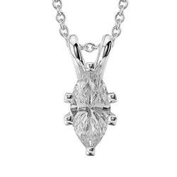1.5 Karat Marquise Cut Echte Diamant Damen Halskette Anhänger Gold 14K