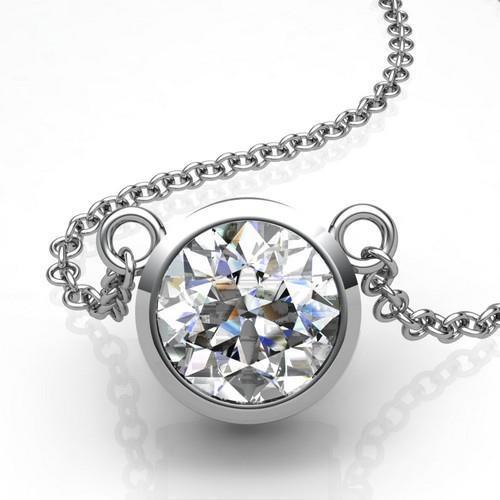 echter round diamant 2Karat anhänger Vorderansicht