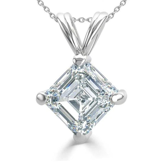2.50 Ct Solitär Asscher Schliff Echte Diamant Anhänger Weißgold Edelschmuck