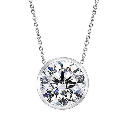 echter round diamant 2.50Karat anhänger Vorderansicht