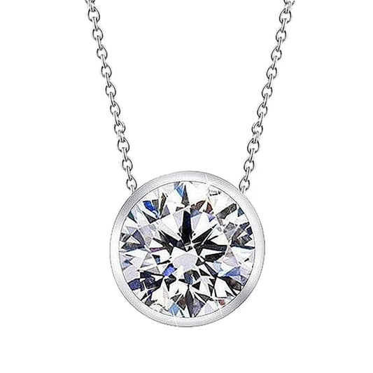 echter round diamant 2.50Karat anhänger Vorderansicht