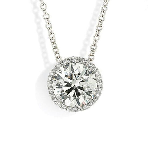 echter round diamant 2.80Karat anhänger Vorderansicht