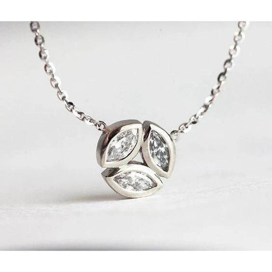 echter marquise diamant 3Karat anhänger Vorderansicht