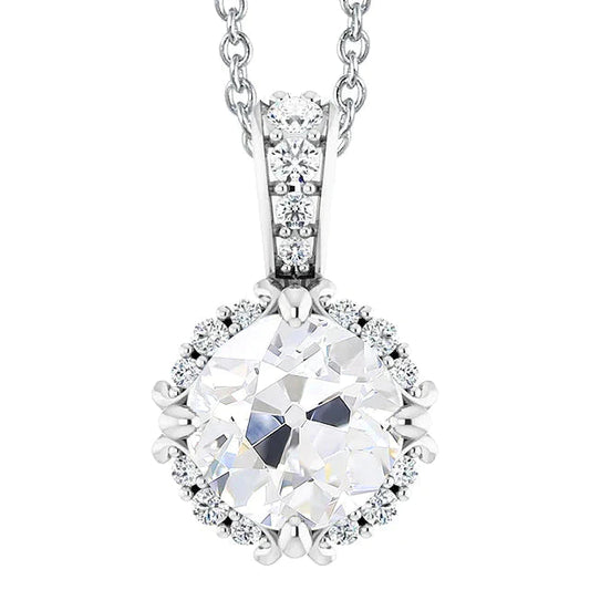 echter round diamant 6Karat anhänger Vorderansicht