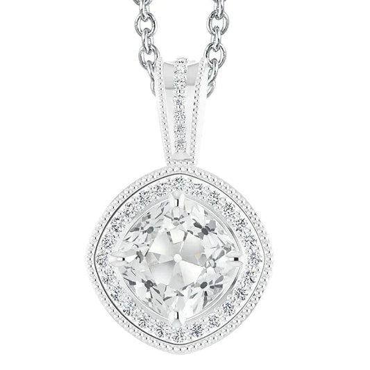 echter round diamant 7Karat anhänger Vorderansicht