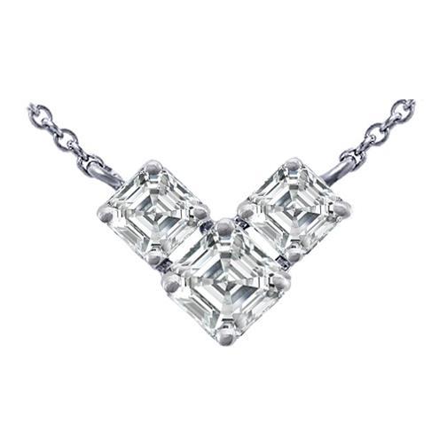 echter asscher diamant 2Karat anhänger Vorderansicht