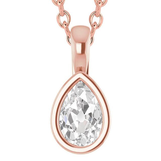 Damen Solitaire Diamant Anhänger Slide Lünette Set Birne alter Bergmann 5 Kt. - harrychadent.ch