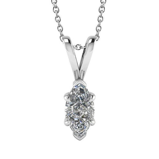 echter marquise diamant 1Karat anhänger Vorderansicht