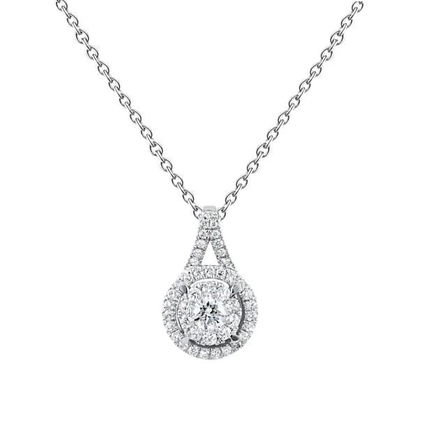 Echt Diamant-Halskette Mit Kettenkranfassung 2 Karat WG 14K