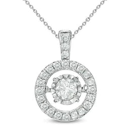 Echt Wunderschöne Halskette Mit Anhänger im Rundschliff, 4,95 Karat Diamantschliff-Montage