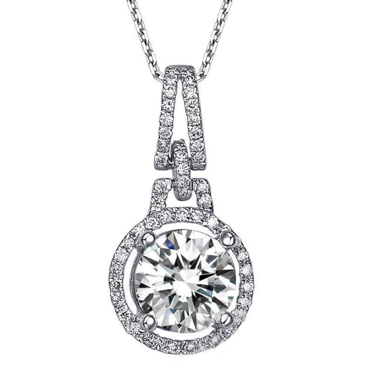 echter round diamant 2.75Karat anhänger Vorderansicht