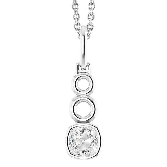 echter cushion diamant 2Karat anhänger Vorderansicht