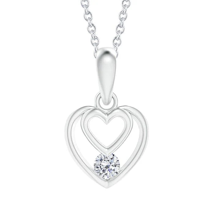 Herzform Runde Echte Diamant Anhänger Halskette 1 Karat Frauen Schmuck