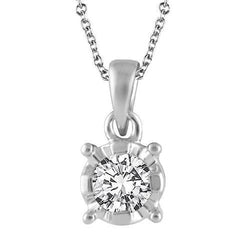 Krappenset Solitaire Rundschnitt 2.25 Ct Echte Diamant-Anhänger-Halskette