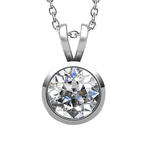 echter round diamant 4Karat anhänger Vorderansicht