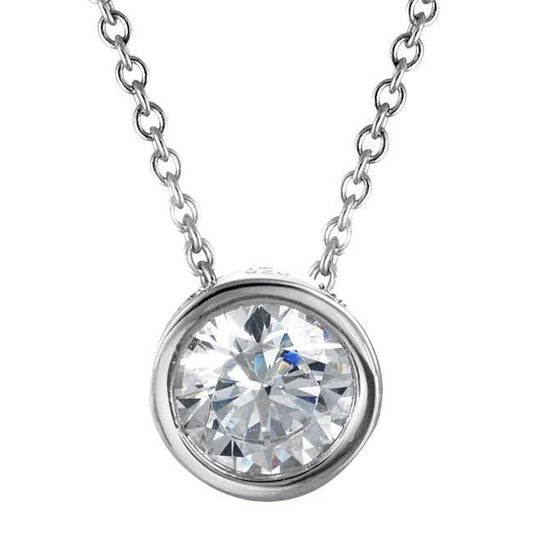 echter round diamant 14Karat anhänger Vorderansicht